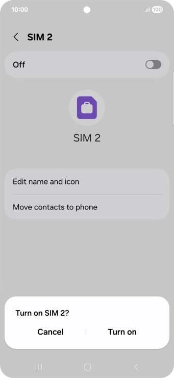 If you turn off use of the price plan, press Turn on.
