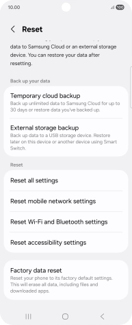 Press Reset mobile network settings.