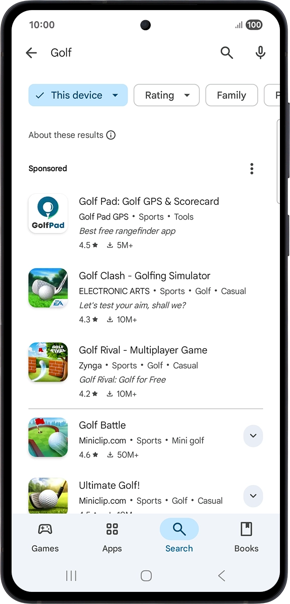 On your phone: Press the device selection drop down list.
