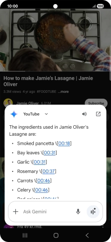 The answer from Gemini to your question is displayed.