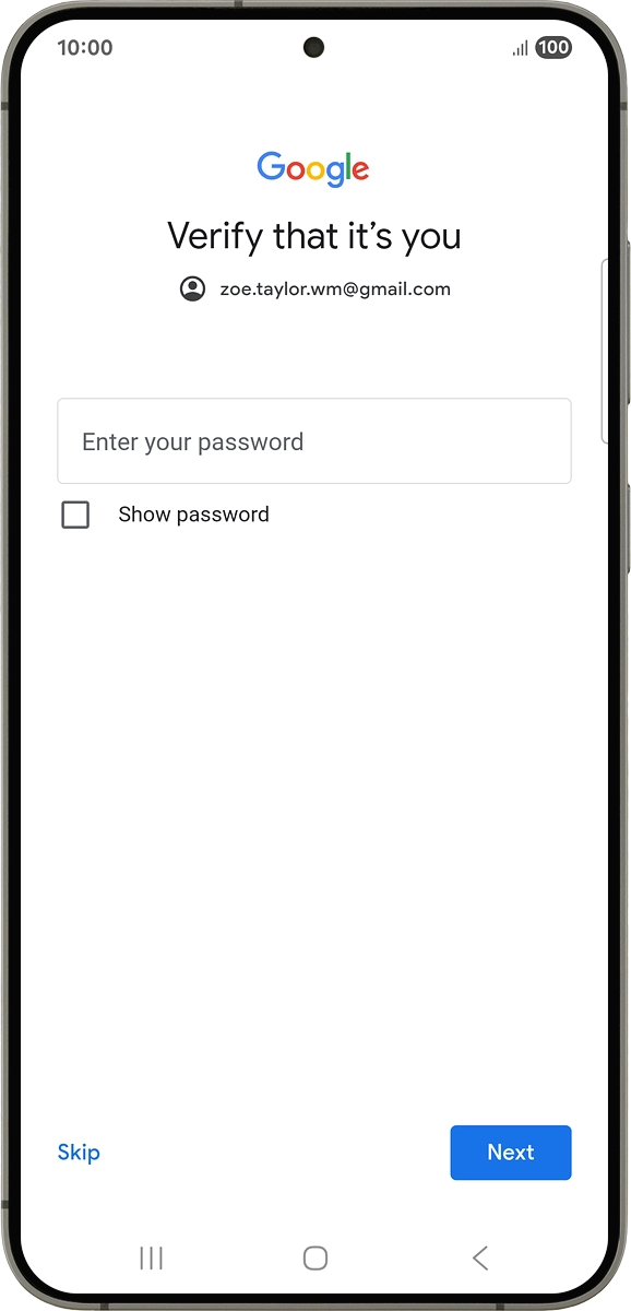 On your phone: Press Enter your password.