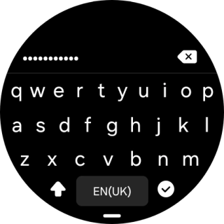 Key in the password for the Wi-Fi network and press the confirm icon.