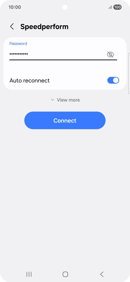 Key in the password for the Wi-Fi network and press Connect.