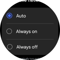 Press the required setting for mobile data usage.