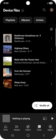 Press the required audio file.
