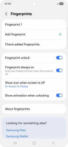 Press the indicators next to the required settings to turn them on or off.