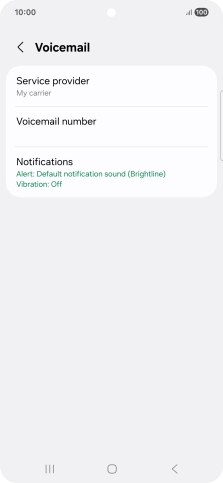 Press Voicemail number.
