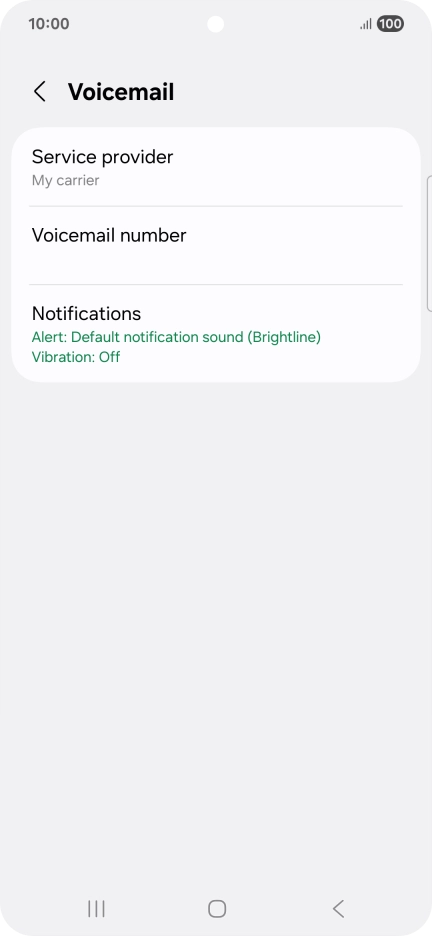 Press Voicemail number.