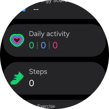 Under Daily activity, you can see how far you are from completing your daily activity goals.