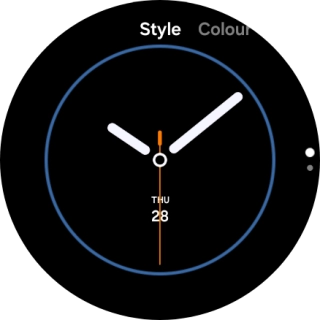 Slide your finger on the screen to change between the different designs.