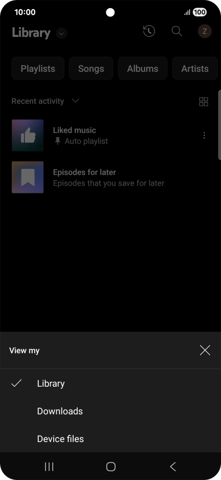 Press the required category and go to the required audio file.