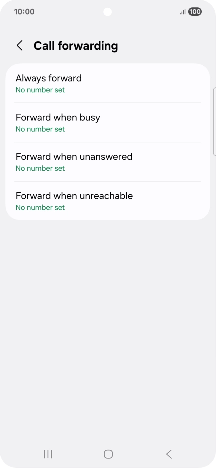 Press the required divert type.