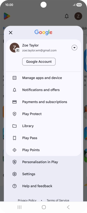 Press Manage apps and device.