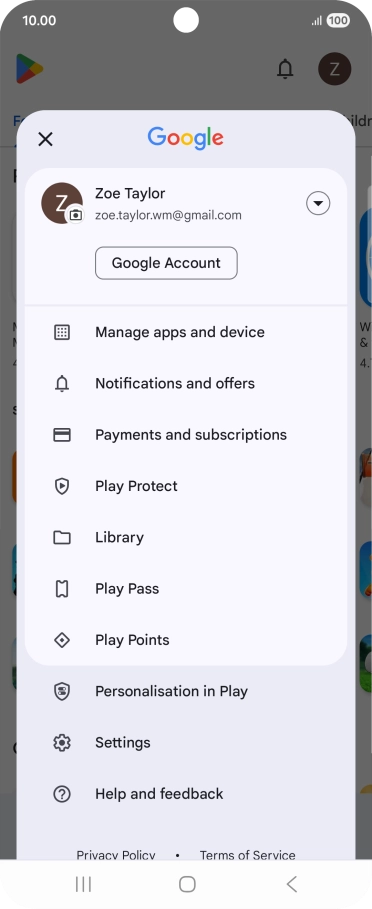 Press Manage apps and device.