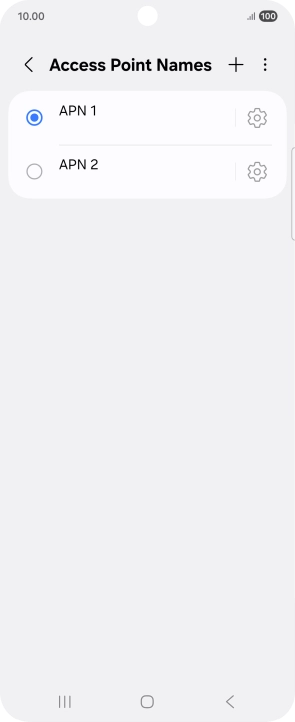 Press the field next to the data connection to activate it.