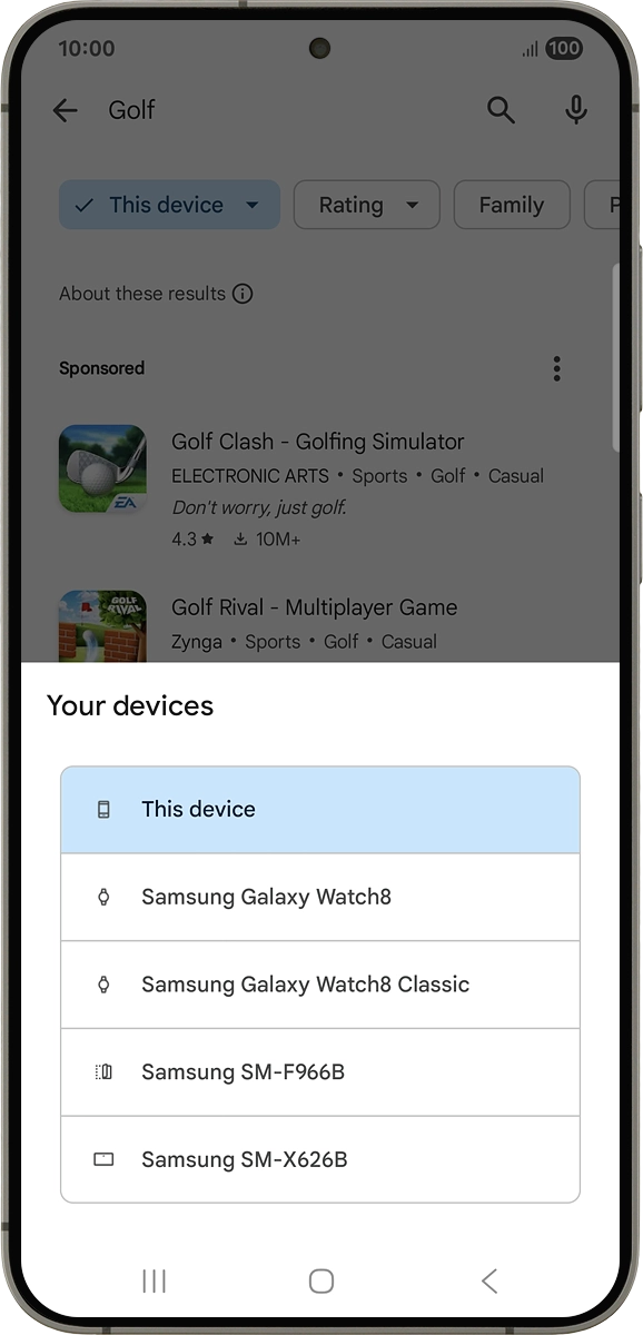 On your phone: Press Samsung Galaxy Watch8 Classic.