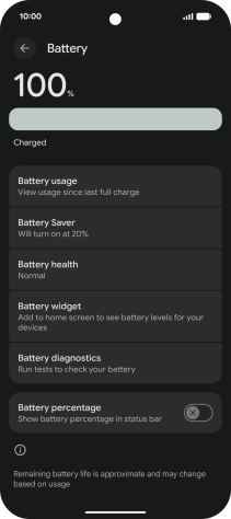 Press Battery health.