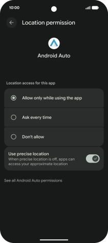 Press the required setting.