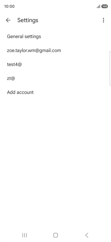 Press the required email account.
