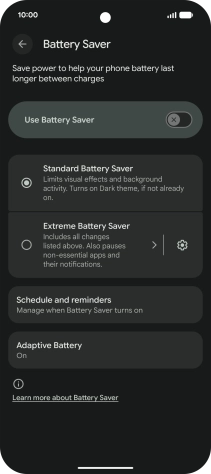 Press the required settings to turn them on or off.