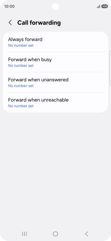Press the required divert type.