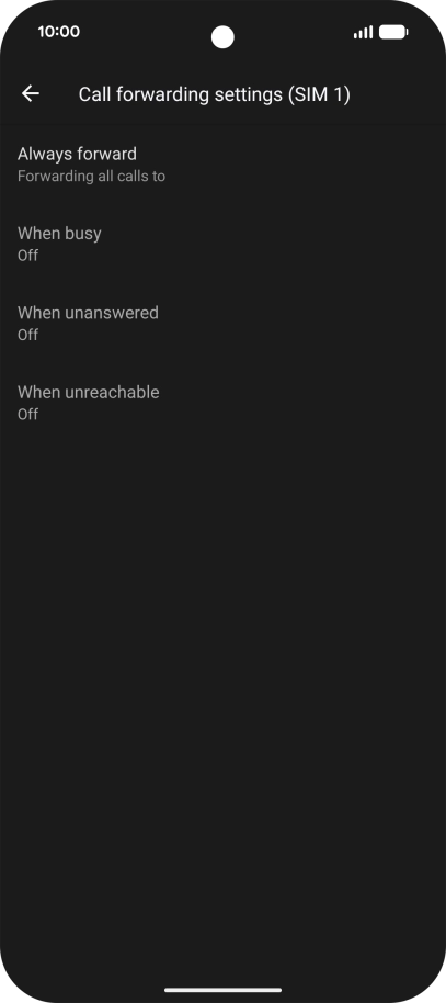 Press the required divert type.