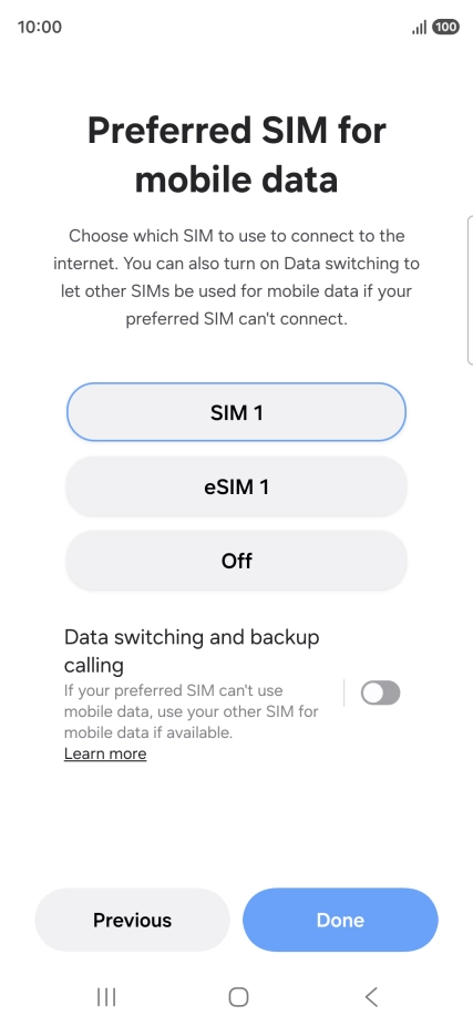 Press the required settings.