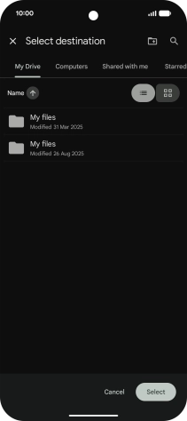 To create a new folder, press the new folder icon and follow the instructions on the screen to create a new folder.