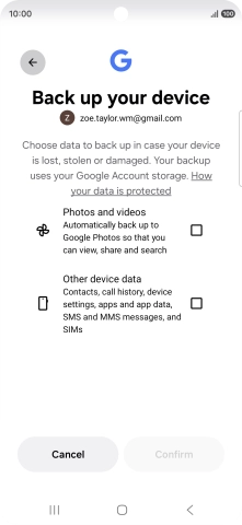 Press the fields next to the required data types to select them.