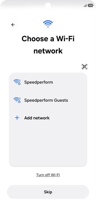 Press the required Wi-Fi network.