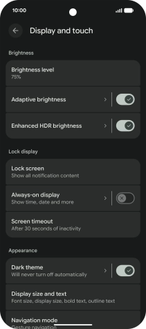 Press the indicator next to 