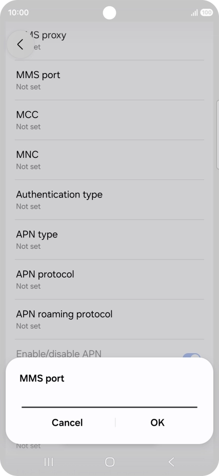 Key in 8080 and press OK.