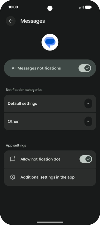 Press Default settings.