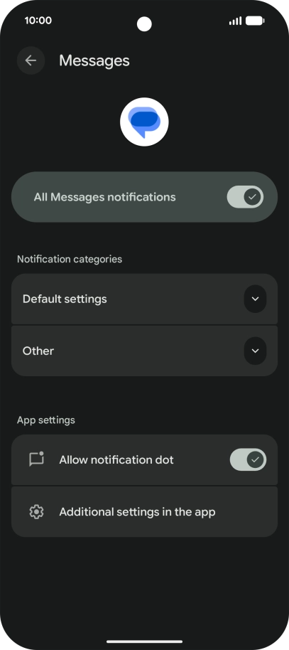 Press Default settings.