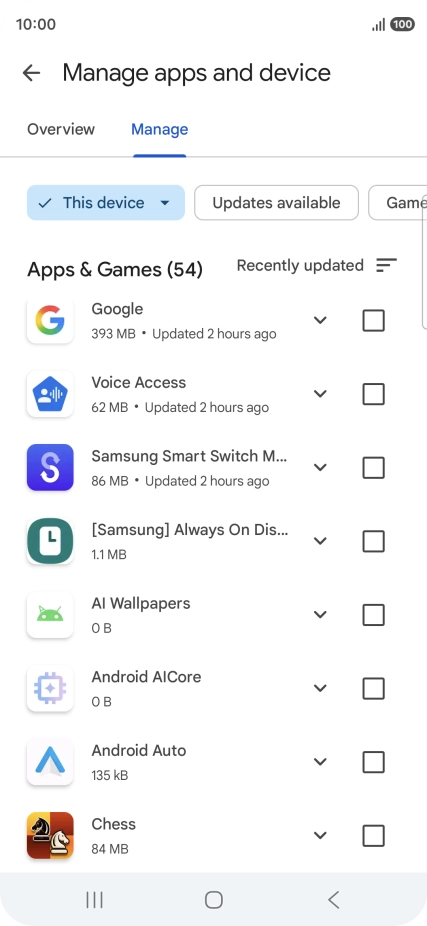 Press the required app.