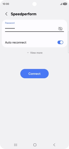 Key in the password for the Wi-Fi network and press Connect.