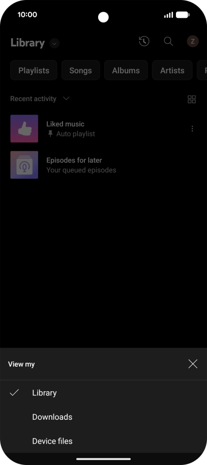 Press the required category and go to the required audio file.