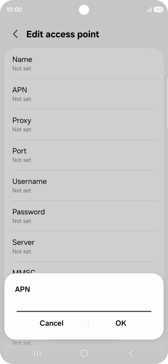 Key in live.vodafone.com and press OK.