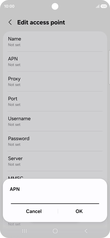 Key in live.vodafone.com and press OK.