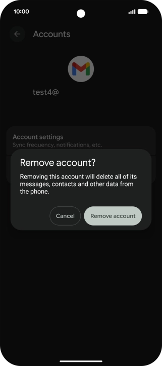 Press Remove account.