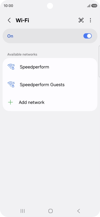 Press the required Wi-Fi network.
