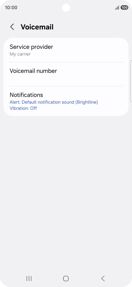 Press Voicemail number.