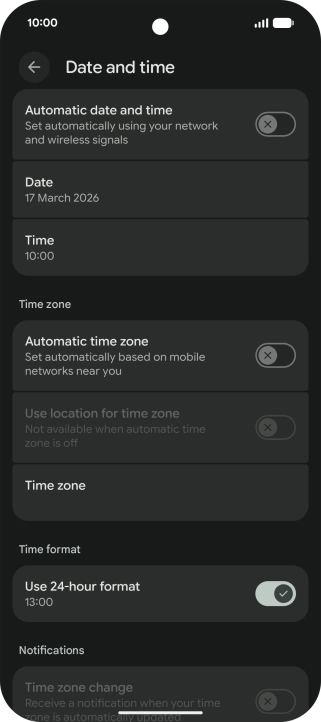 Press the indicator next to 