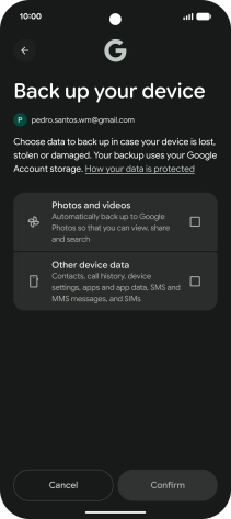 Press the fields next to the required data types to select them.