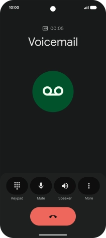 Press the end call icon.