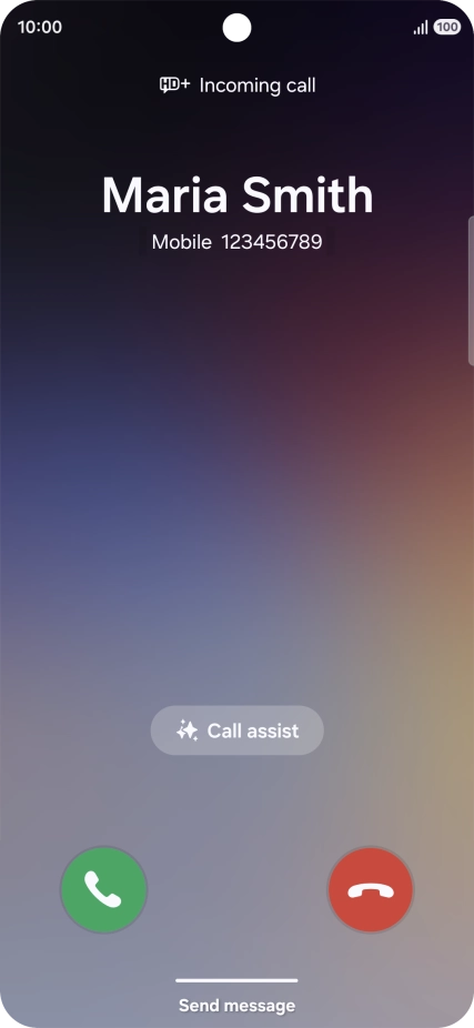 Press and drag the accept call icon right.