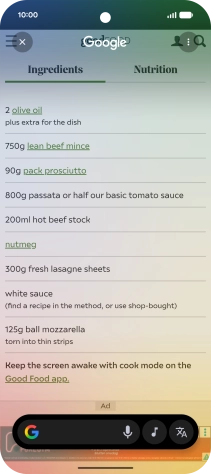 Press the translate icon.