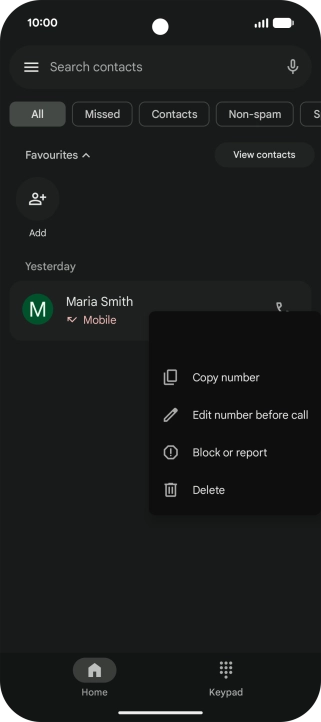 Press Block or report.