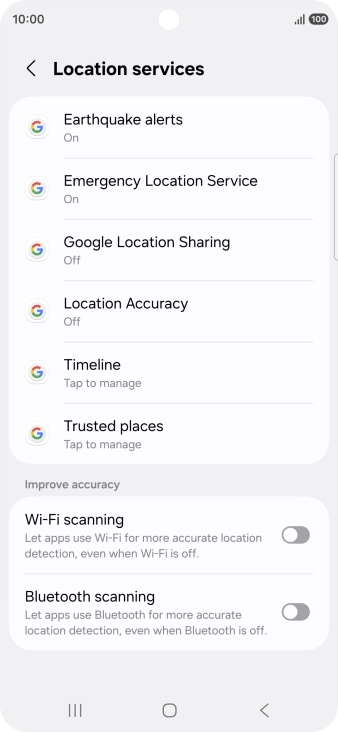 Press Location Accuracy.