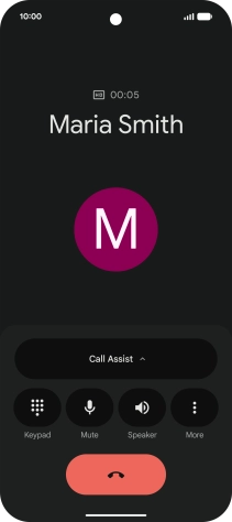 Press the end call icon.